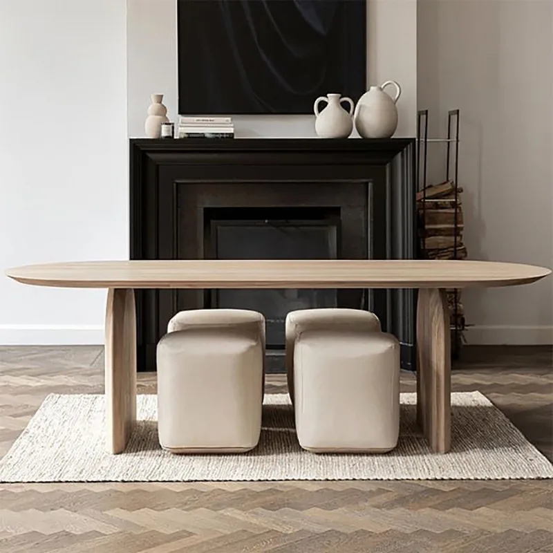 Nordic Solid Wood Dining Table for 4 Seat Farmhouse Dining Room