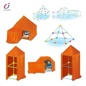 Chengji Kids Forts Building Kit Construction Fortress Diy Luminous Tube Tent Creative Glow Fort Building Kit for Kids