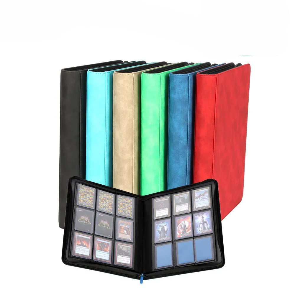 trading card binder inserts TCGUARD Binder, 9 Side Loading Pocket Card Album Hold Up to 540 Cards, Zipper for Cards Collection, TCG Card Holder for Game Card, Sports Card, Yugioh, MTG etc household information Side Loading 18-Pocket Pro Pages