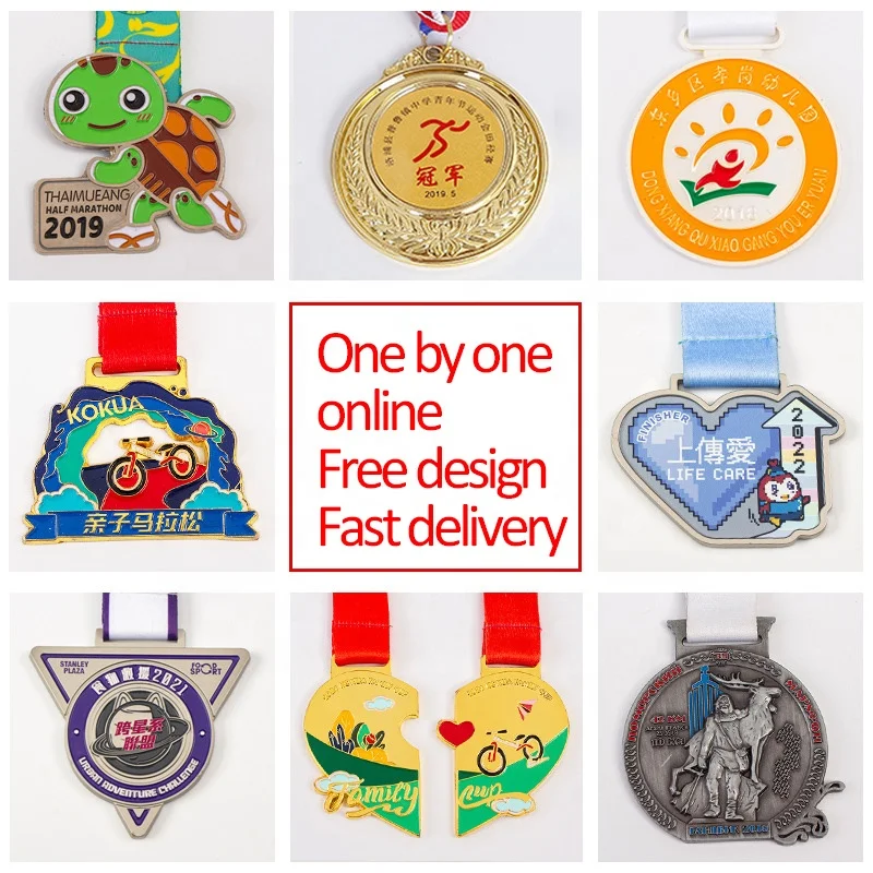 Customize Various Medal Games Marathon Running and Cycling Races Alloy Metal Plating Paint Medal
