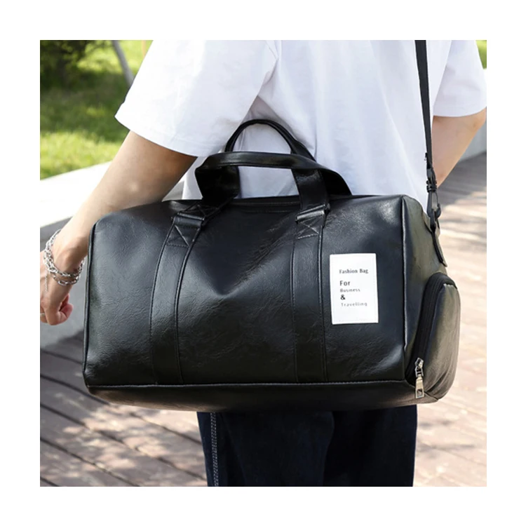 Unisex Fashion Duffle Bags Waterproof PU Luggage Travel Bags with Zipper Closure Portable Large Capacity Weekend Bag
