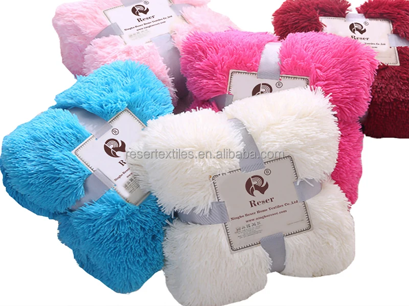 Fluffy Soft Modern Knitted Winter Fleece Throw Blanket Polyester Long Hair Cozy Fuzzy Sherpa Plush Warm Mink Faux Fur Anti-Dust