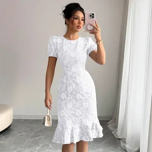 Clothing Manufacturer New Women's Dress Slim-Fitting Bodycon Knee-Length Fashionable Elegant Daily Wear Versatile Casual Dress