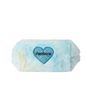 Gradient Color Plush Loving Heart New Cosmetic Bag 3d Cute Lipstick Storage Bag Stationery Case