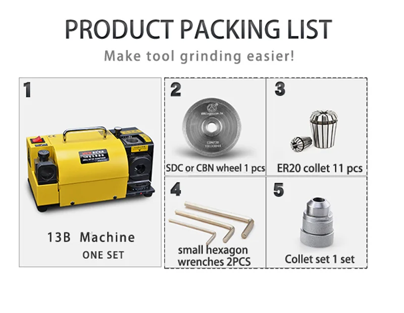 MR-13B Mini Drill Bit Sharpener - Precision Grinding Tools