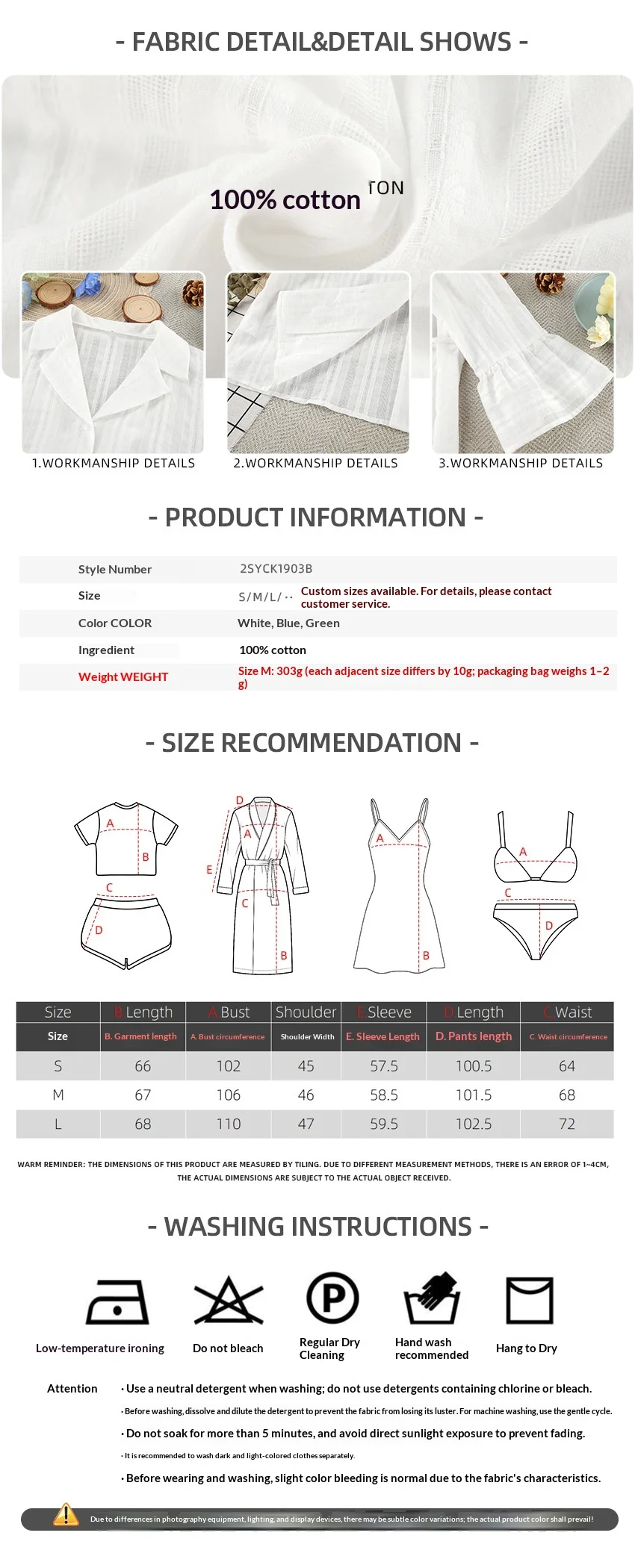 Women Cotton Pajama Set Long Sleeve Striped Jacquard Full Length Sleepwear Breathable Soft European American Style — detail