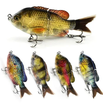 125mm Plastic Wire Tail 2-Section Sunfish Simulation Multi-Section Live Bait S-Type Flexible Underwater Swimming Lure with Hooks – Hooks – view 3