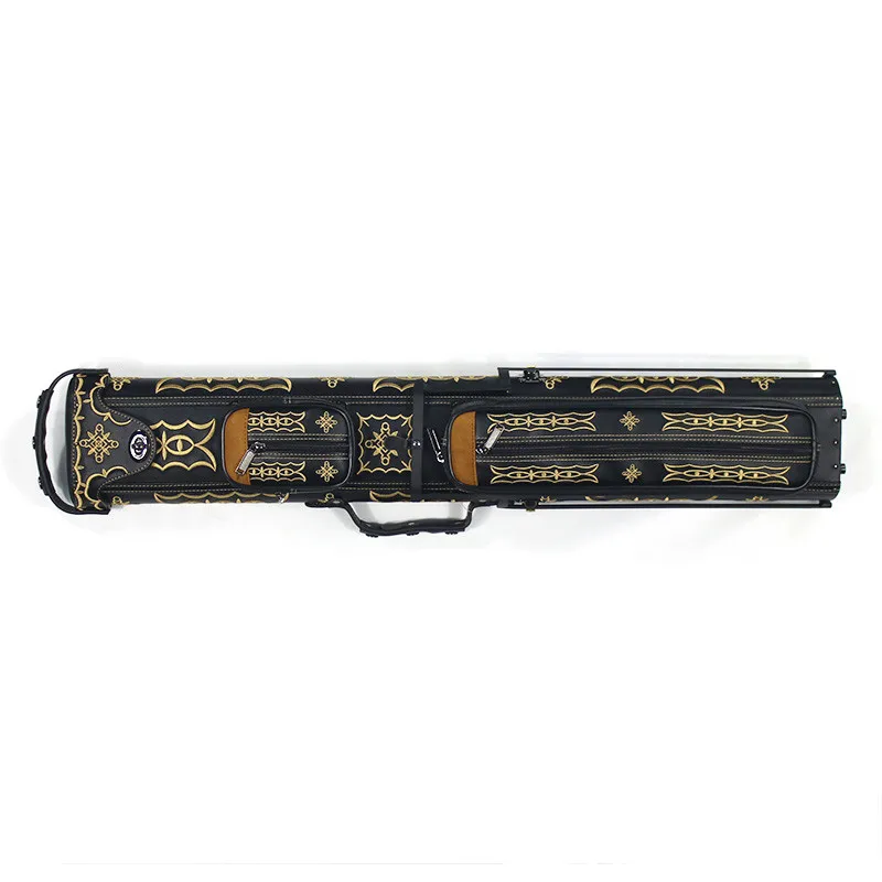 GOBUROS Sac pour Queues de Billard 4x4 Pouvant Accueillir Jusqu'à 4 Bases et 4 Manches, Sac pour Bâtons de Billard avec Poches Avant pour Accessoires, Sac pour Queues de Billard avec Bretelles