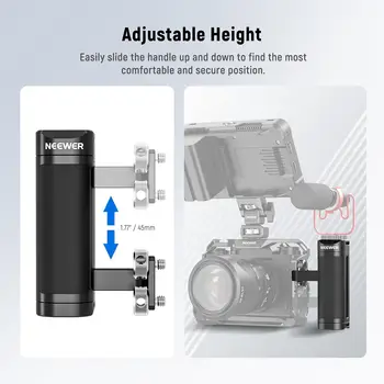 NEEWER Side Handle Grip Compatible with SmallRig NEEWER Camera Cage, Lightweight Camera Handle Rig with Dual 1/4" Screws product image