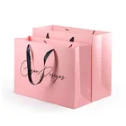 Shopping Bag Shopping Bag Custom Printed Personalized Pink Matte Laminated Retail Shopping Euro Tote Paper Bag With Logos