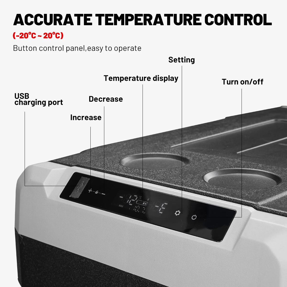 TSW100 Large 100L DC Compressor Portable 12v Camping Car Fridge Freezer Electronic Control Wheels and Handle Car Refrigerator