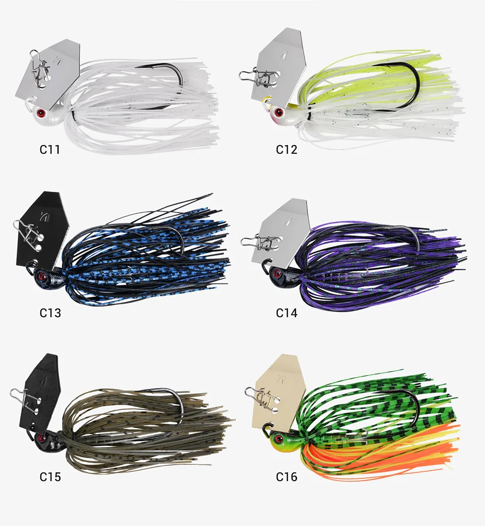 Noeby Chatterbait Lure 10.5g Bladed Lead Jig Head Buzz Bait Fish ...