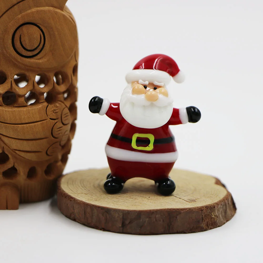 Red Ceramic Vintage Classic Custom Glass Christmas Ornament Santa Claus Statue Decoration