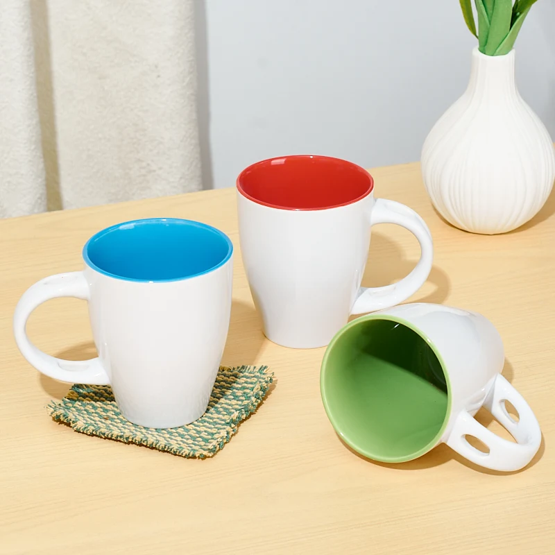 Drobna prodaja s tovarne klasične porcelanske potopne skodelice 350 ml, okolju prijazne, primerno za pomivalni stroj in mikrovalovno peč