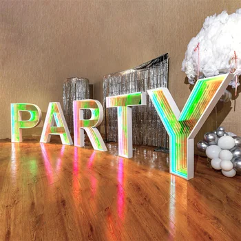 new 3d Mirror Abyss Infinite waterproof outdoor rgb led neon letter sign