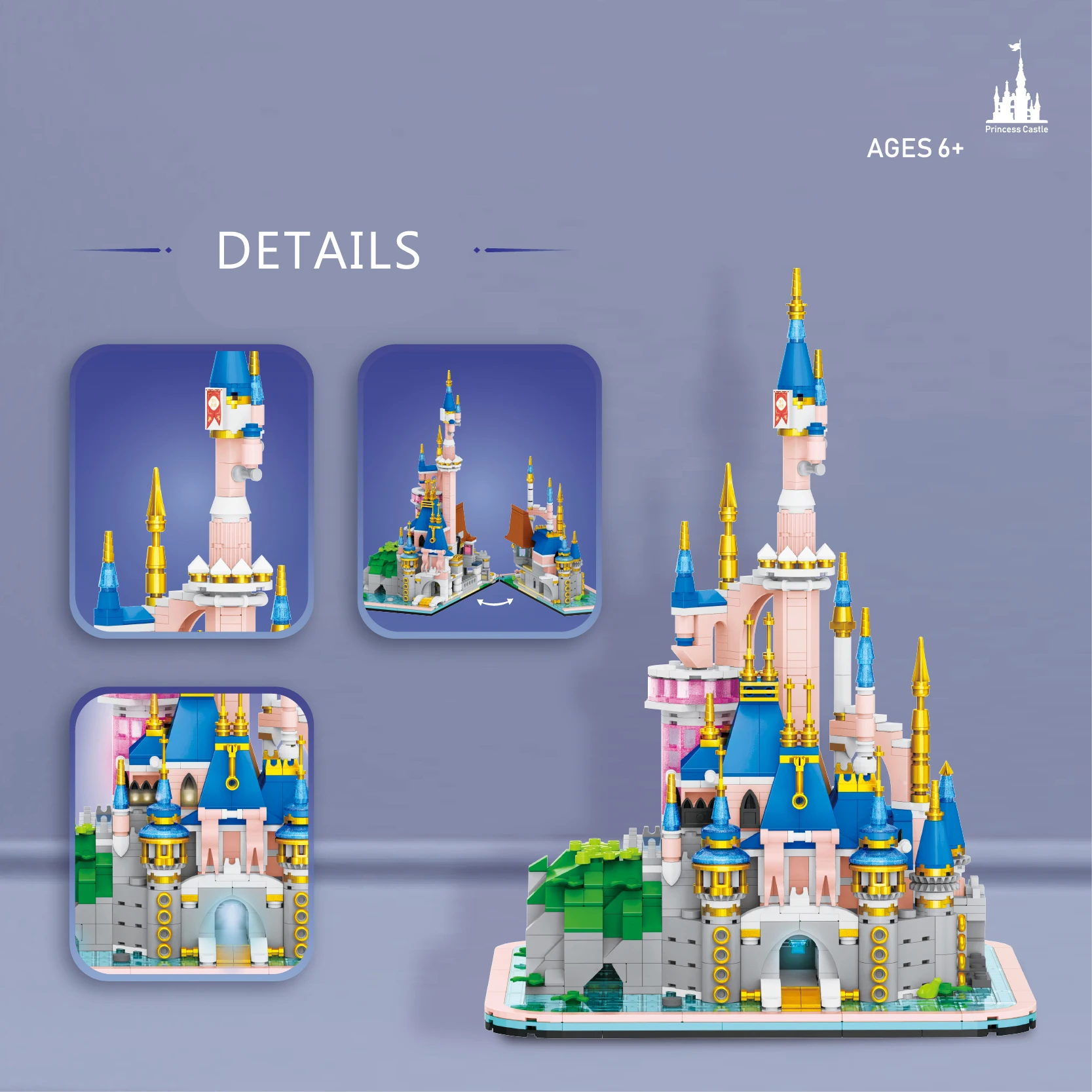 Mini Illuminated Princess Castle - Fantasy Building Block Toy, image size:1667x1667