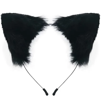 Bandeau Avec Oreilles De Chat En Fausse Fourrure - Fait Main, Serre-Tête Moelleux | Accessoire Cosplay, Halloween, Déguisement, Fête - 6