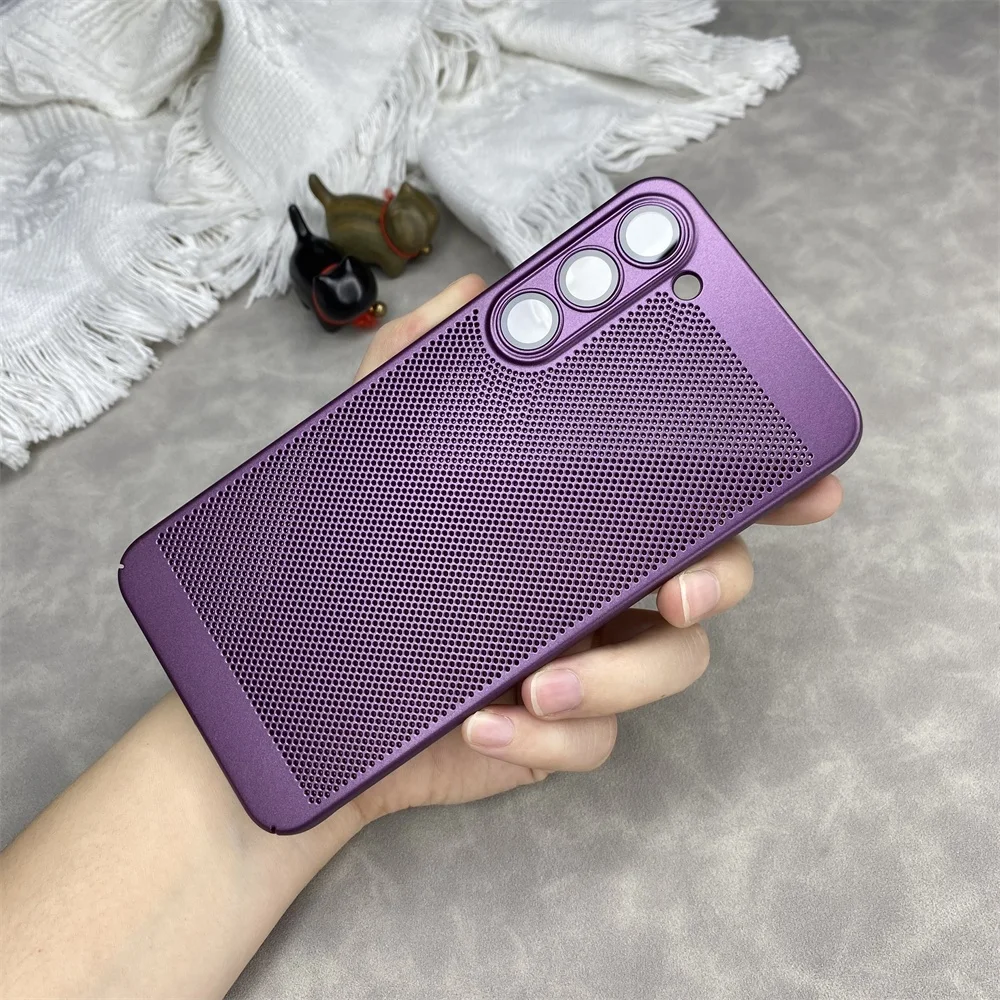 New Arrival Lens Protection Honeycomb Heat Dissipation Hard PC Net Phone Case for Samsung S23 Plus S22 Note 20 Ultra S21 FE