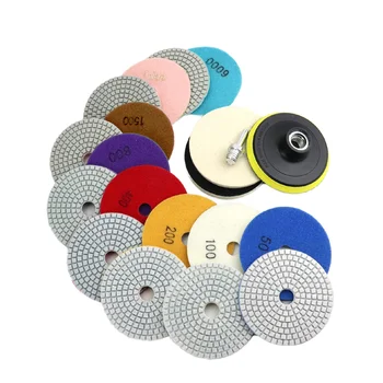 Hot Sale 4Inch Quartz Marble Granite Flexible Wet Diamond 3 Step Polishing Pads