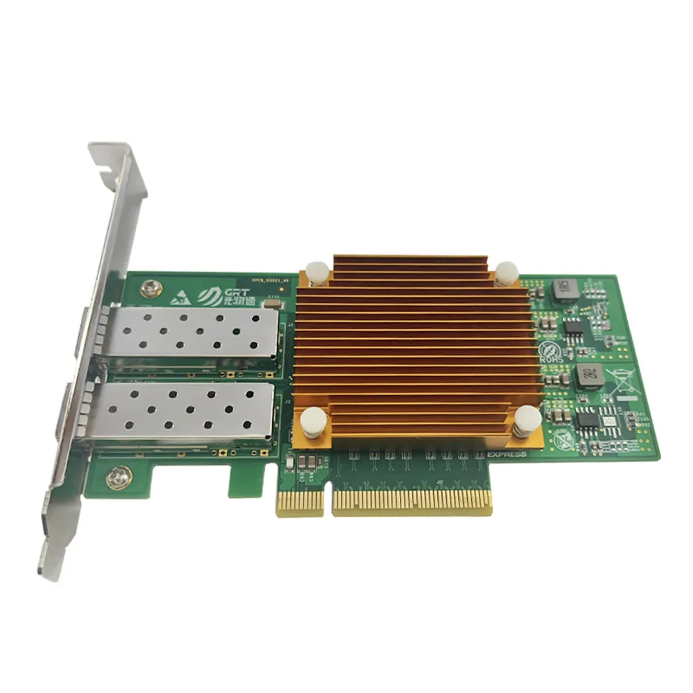 10G Intel 82599ES 2 Port Fiber Optic NIC Server Adapter Card with 10g 850nm Optical Transceiver