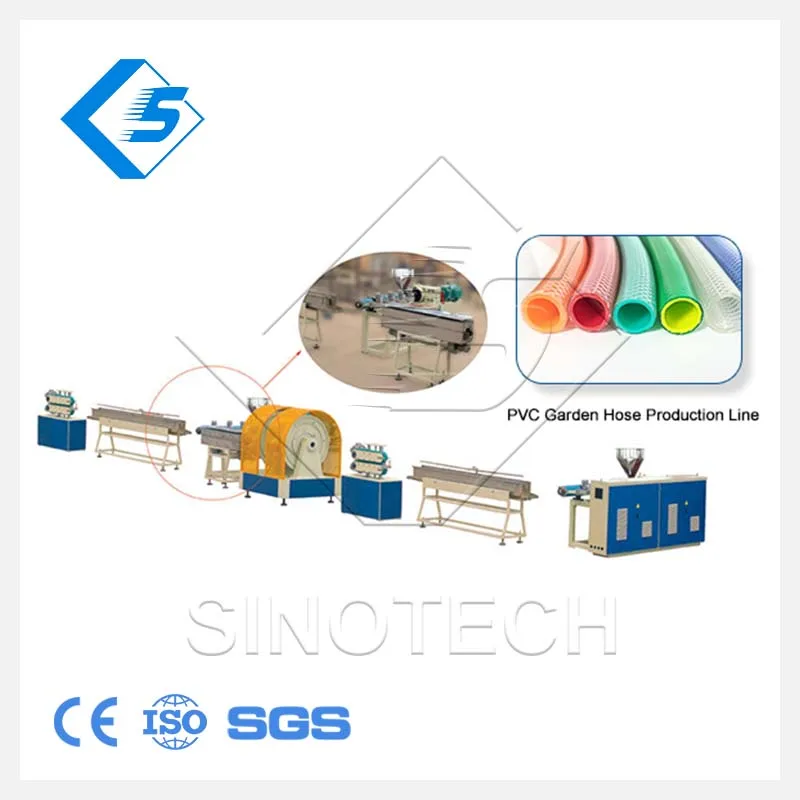 Double Layers Three  Colors PVC Garden Hose Making Machinery Fiber Soft Tube Extrusion Line