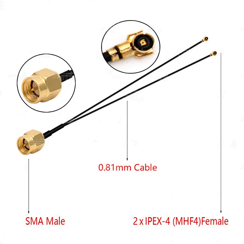 RG1.13 Coaxial Cable with SMA Female to 2*IPX U.FL Splitter