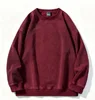 Washed round neck wine red