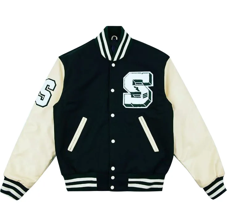 Custom Leather Sleeve University Jackets Streetwear Winter Coat Chenill