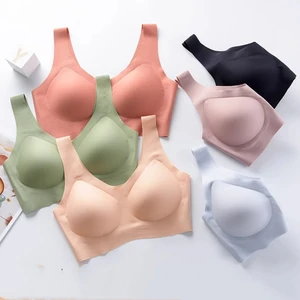High Quality Seamless Wireless Sports Bra for Women Solid Knitted Breathable Thin Everyday Vest Bras Cup Push-up In-Style Bras