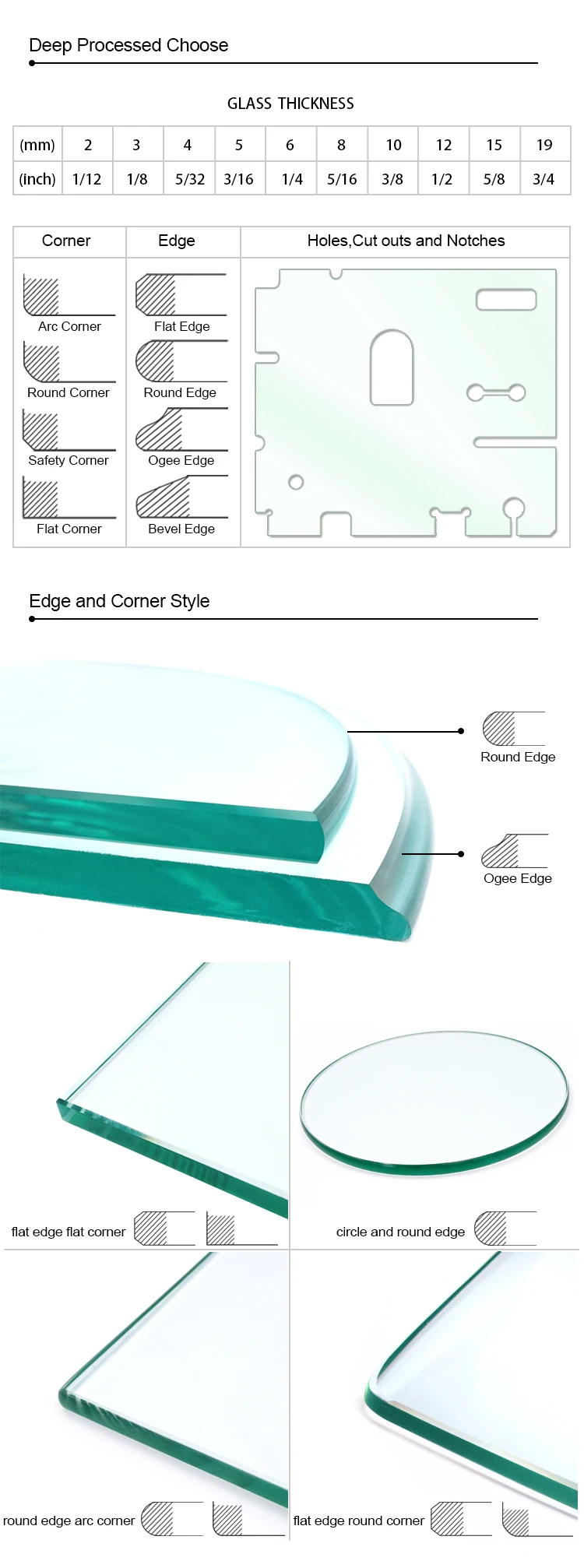 6mm Dining Table Basse Irregular Shape Green Tinted Round Oval Shape