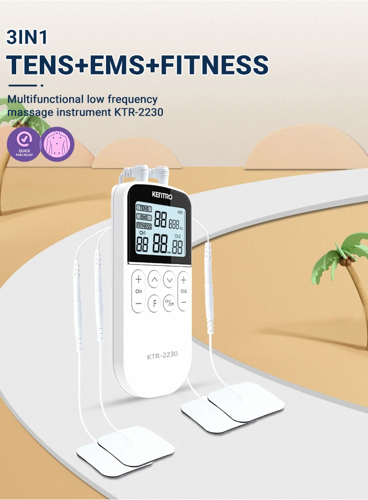 Electrotherapy 2 Channel Mini Tens Massage Stimulator Physiotherapy ...