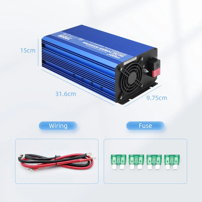 Convertisseur Tension DC 12V/24V/36V/48V/60V/72V Vers AC 220V - Onduleur Onde Sinusoïdale Modifiée 1200W-2200W Avec USB