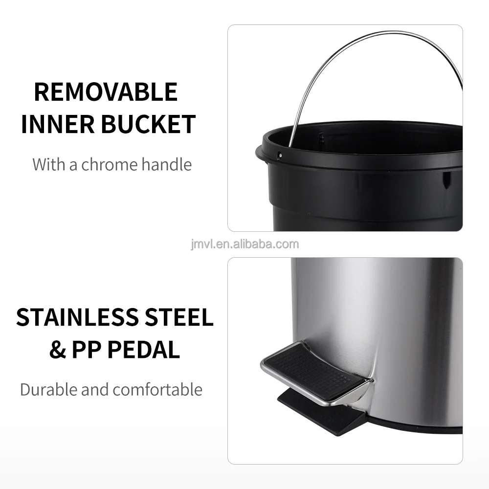 Металлическая корзина для мусора, съемная внутренняя корзина, круглая ...