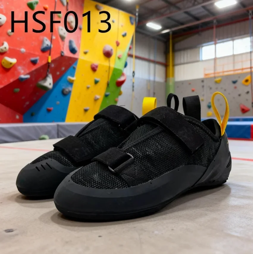 ZYF,Alpine Rock Black/blue/grey Snug Fit Climbing Shoes Mobile Wall Event Strong Grip Rubber Sole Kids Bouldering Shoes HSF013