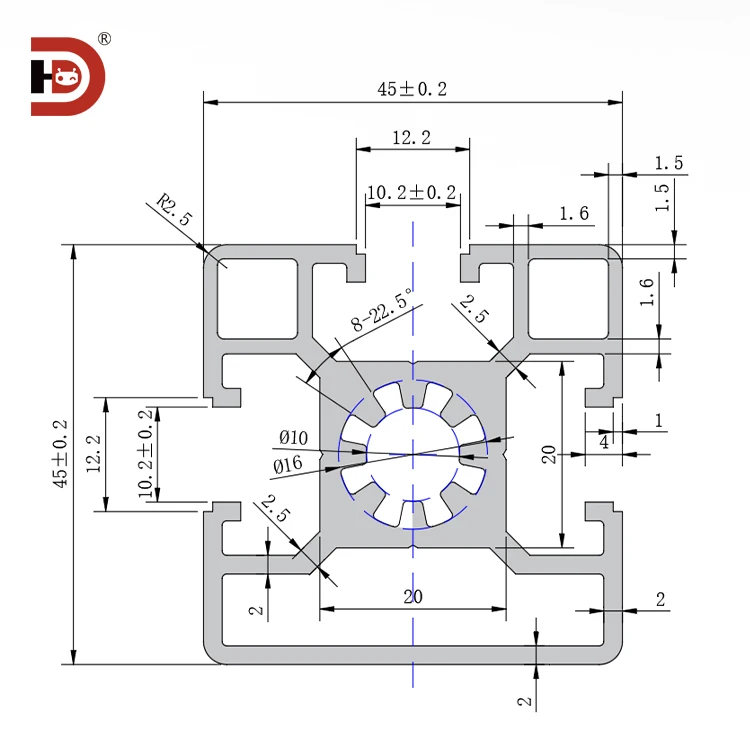 product 4545 industrial extruded one side sealed groove aluminum profile suitable for assembly line automation equipment frame530-3