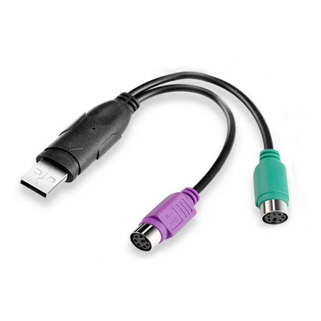 PS2 to USB Adapter - for Keyboard & Mouse with PS2 Interface - Support PS/2 Port of KVM Switch - Built-in USB IC