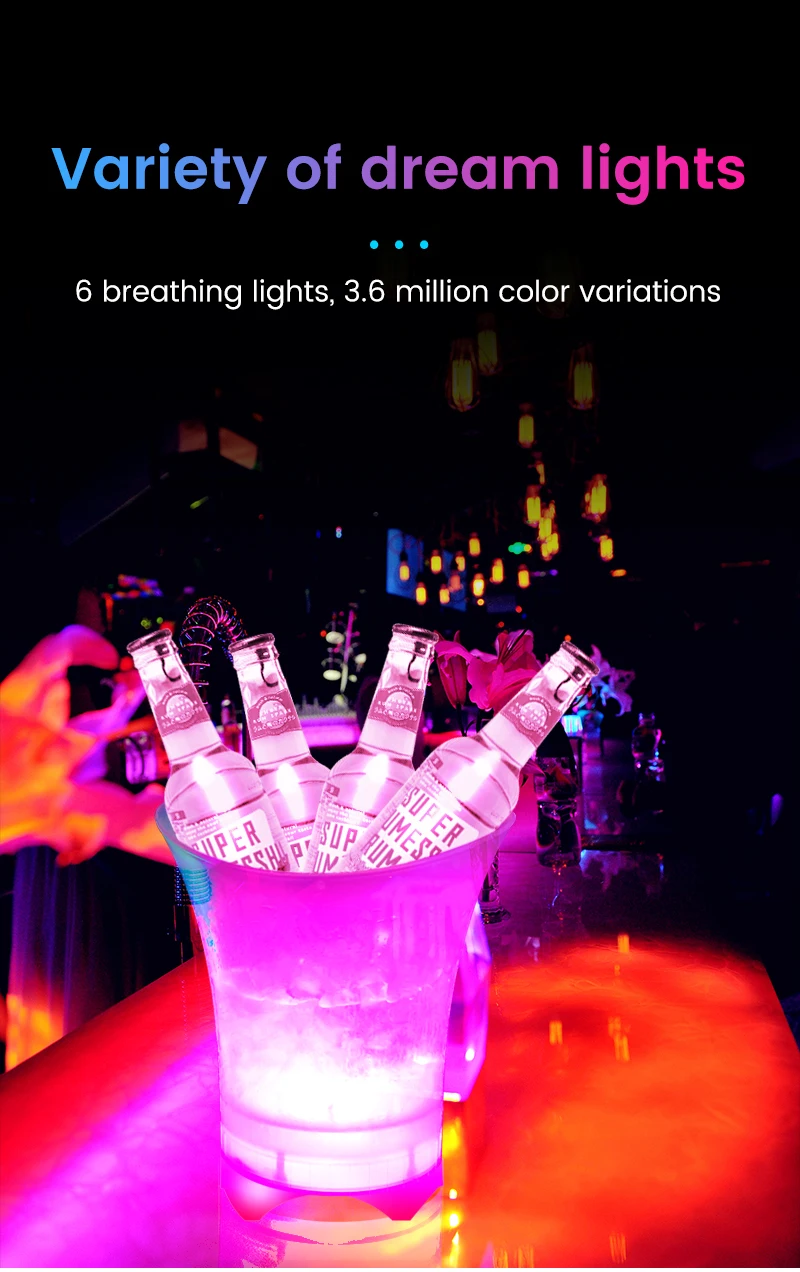 LED ice bucket Foldable Illuminated Ice Bucket with speaker Wireless Player Ice Stereo Speaker for Bar X3