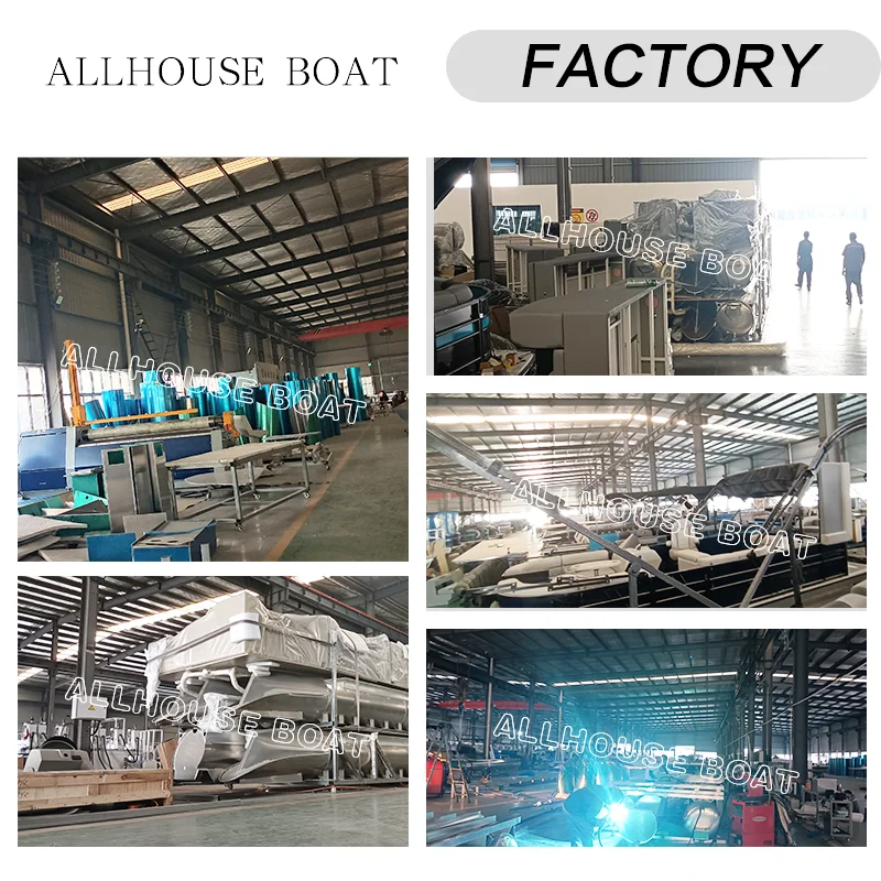 Custom Professional River Crossing Float Tube Party Luxury Aluminium Boat Pontoons Floating Pontoon Boat with Motor and Trailer