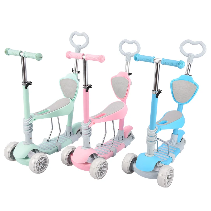 New Fashion Multi Functional 3 in 1 Push Bar 5 in 1 Cheap Kick Scooter 5 in 1 3 Wheel Scooter Kids Scooter With Seat and Basket