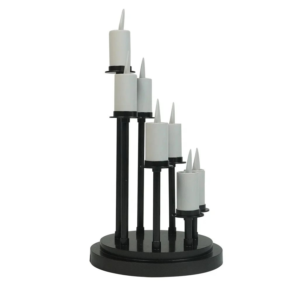 Оптовая продажа, светодиодная люстра теплого белого цвета с 7 стойками, пластиковый подсвечник Kandelaar для ужина при свечах