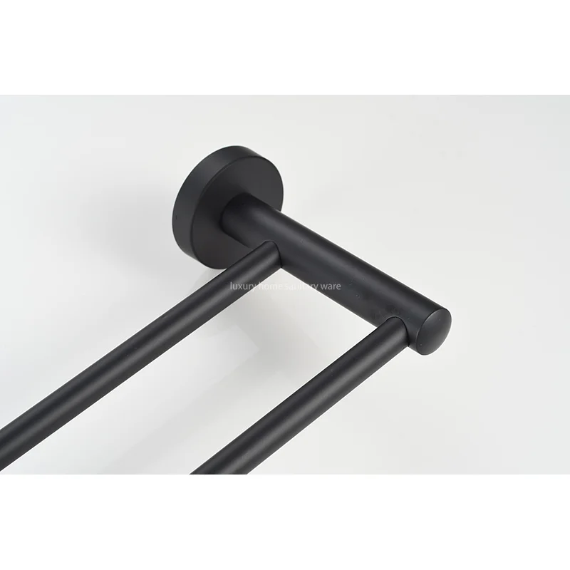 product matte black modern bathroom accessories set wall mounted bathroom towel rack set-10