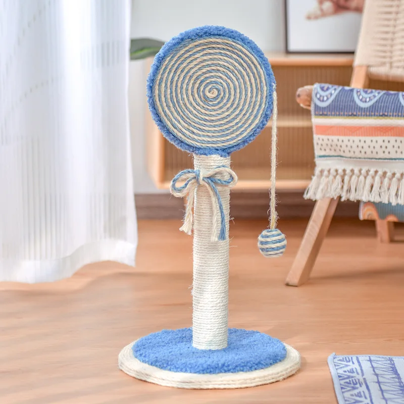 Lollipop Sisal Cat Scratching Post With Interactive Ball Toy Recycled Cat Scratcher supplier