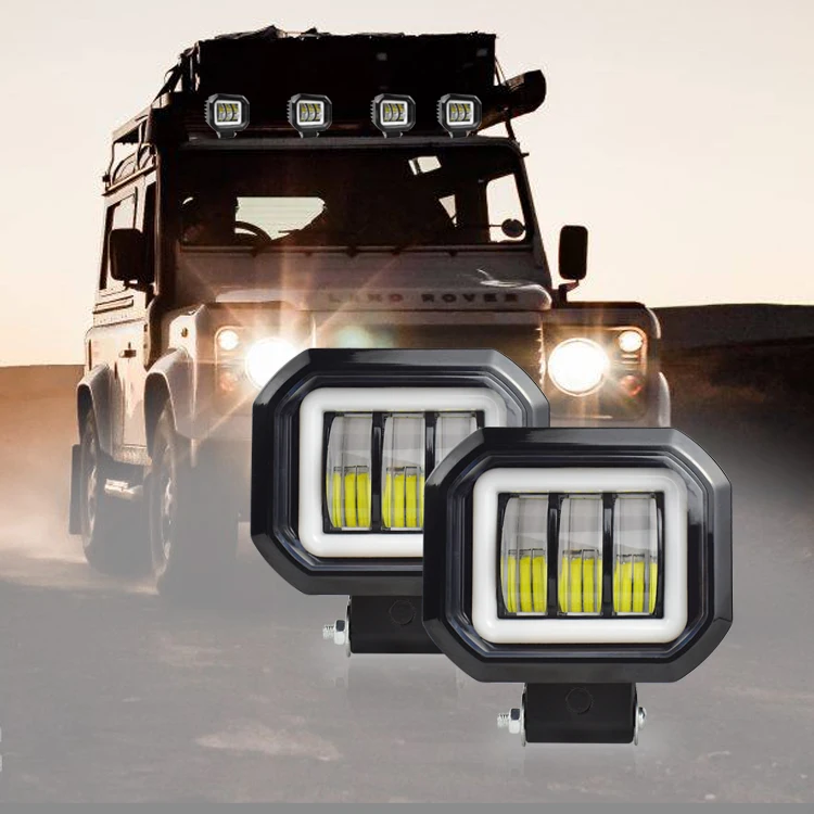 Лучшие продажи высокая мощность 4 дюймов 30 Вт светодиодный свет работы квадратном каблуке белого синего красного цветов диафрагмы мотоцикла система освещения для автомобиля внедорожный