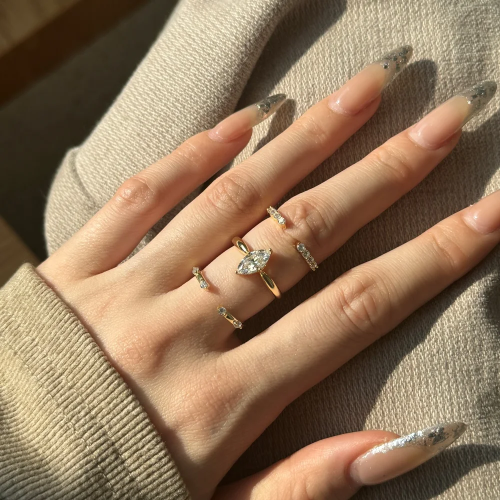 KAKODIY Wedding 925 Sterling Silver Women's Promise 5A Zirconia Water Drop Romantic Elegant Ring detail 8