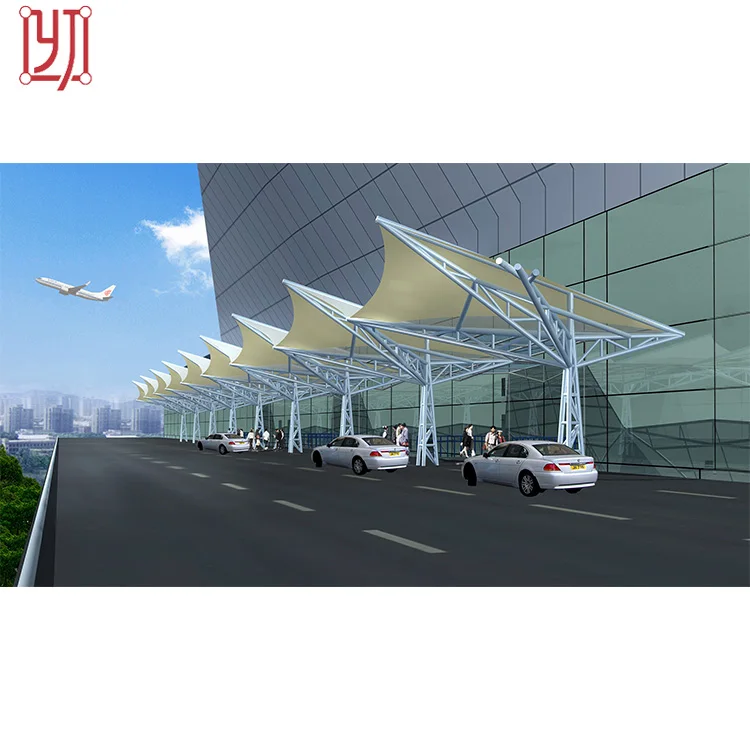 Large Tensile Bus Stop Membrane Structure Car Shade Parking Tent