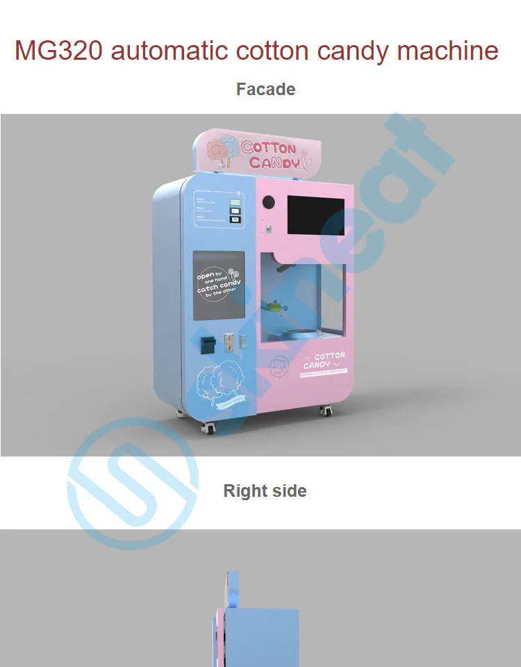 Fully Automatic Cotton Candy Vending Machine Party Time Cotton Candy
