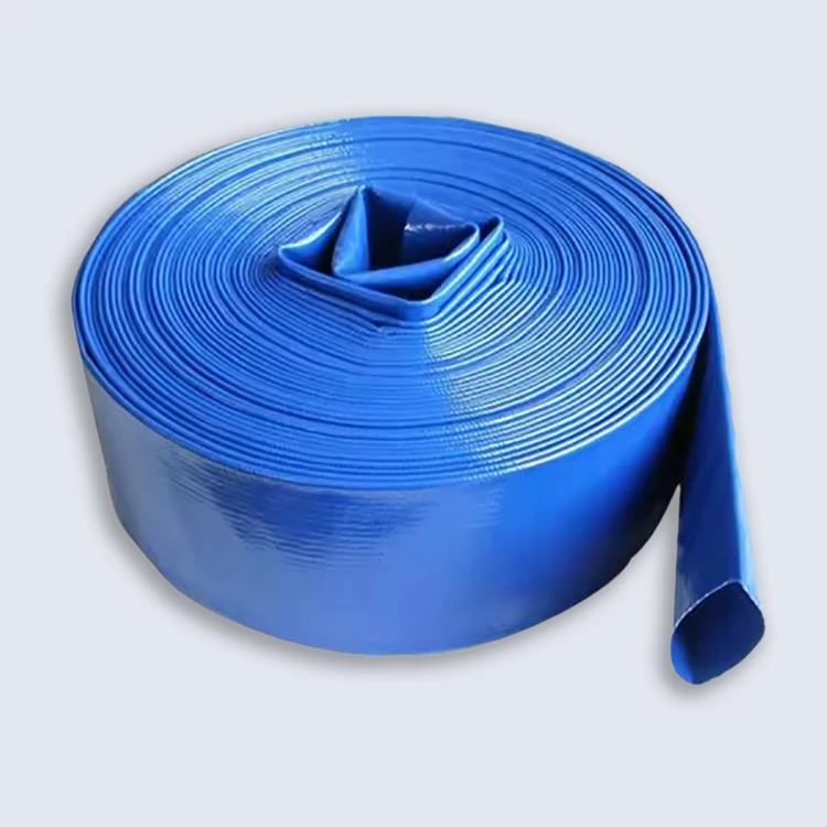 China Factory flexible farm irrigation pvc layflat / lay flat drain hose pipe for agriculture irrig 2 4 bar  1.5 3 4 5  6 8 inch