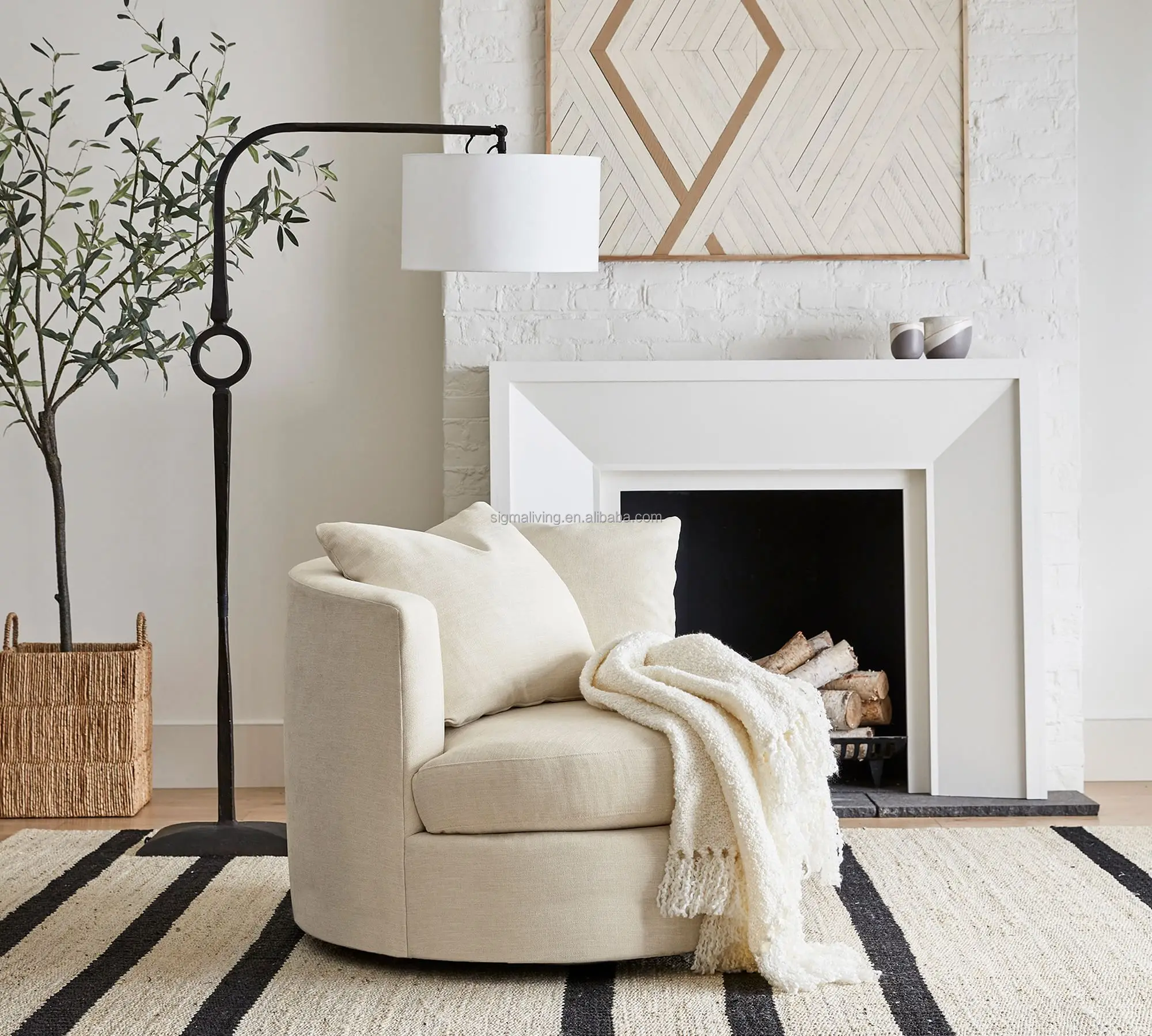 armchair for living room upholstered swivel armchair