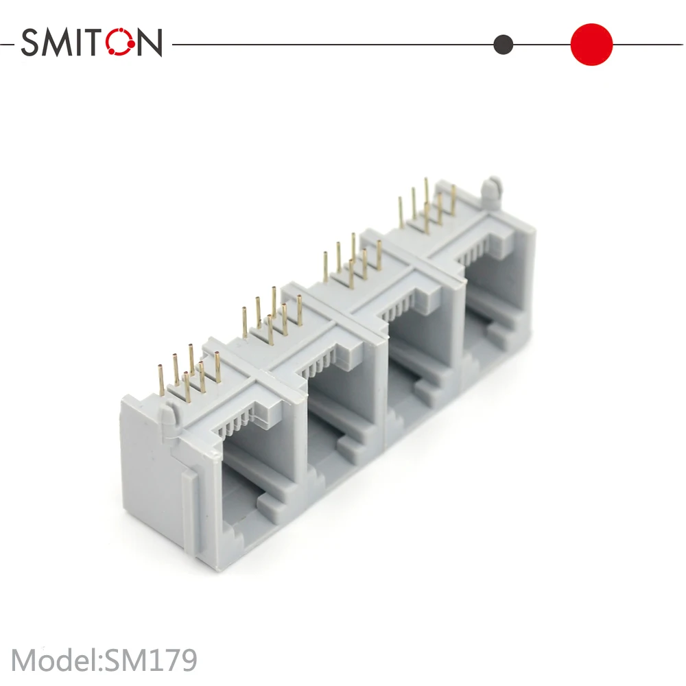 Pcb-6p6c Plastic Rj12 Connector 6pins Rj12 Telephone Interface Socket ...