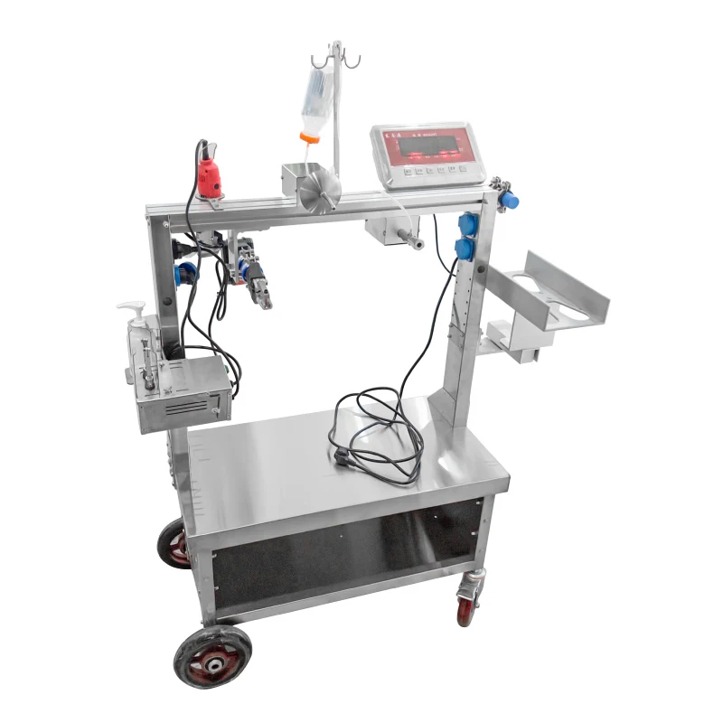 BLUEWORTH Nouveau chariot multifonctionnel de soins aux porcelets, station mobile pour porcelets, coupe-dents, coupe-filet électrique, acier inoxydable 304, animal